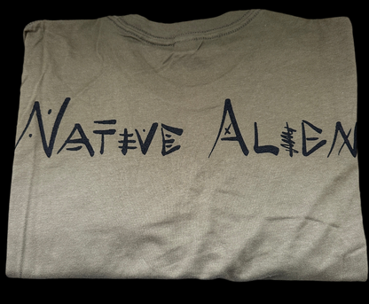 Basic Alien Logo T-Shirt - Olive Green